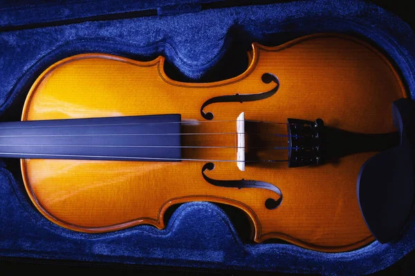 Vista Perto Violino Pequeno Metade Tamanho Vista Detalhes — Fotografia de Stock