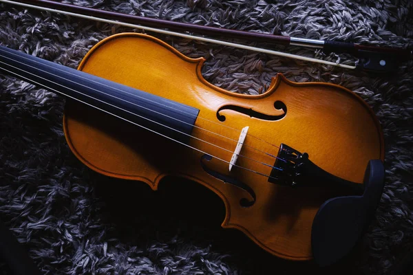 Primo Piano Violino Piccolo Una Mezza Dimensione Vista Sui Dettagli — Foto Stock