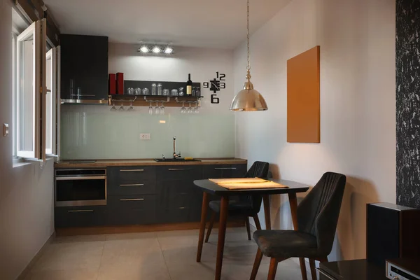 Intérieur Appartement Neuf Moderne Préparé Pour Location Détails Une Petite — Photo