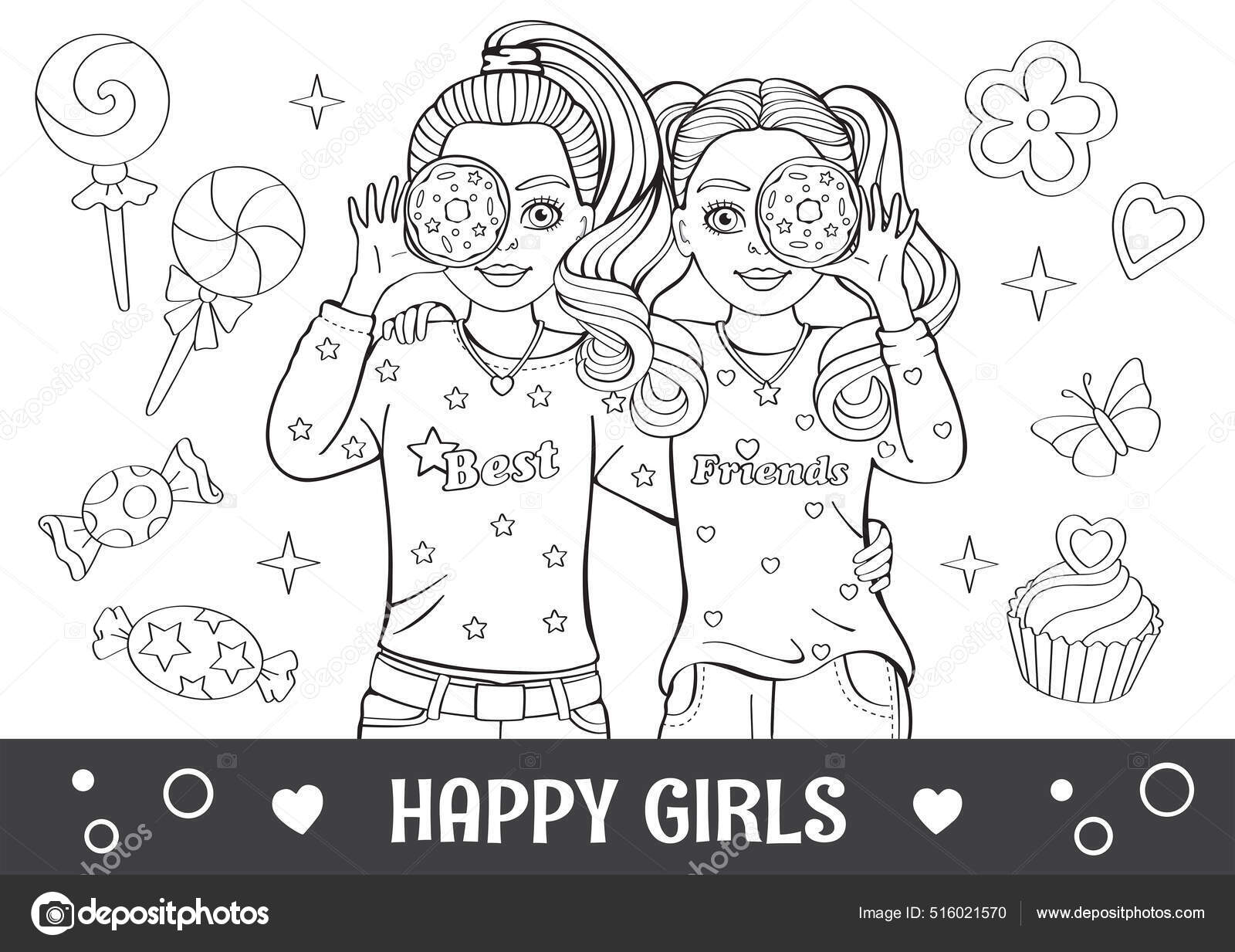 Desenhos e Imagens BFF para Colorir e Imprimir Grátis para Adultos e  Crianças 