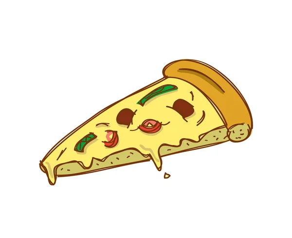 Карикатура на пиццу — стоковый вектор