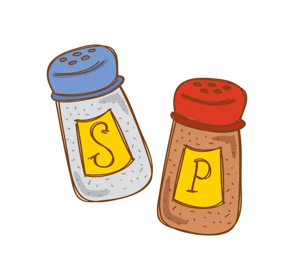 Salt and pepper cartoon — Stock Vector