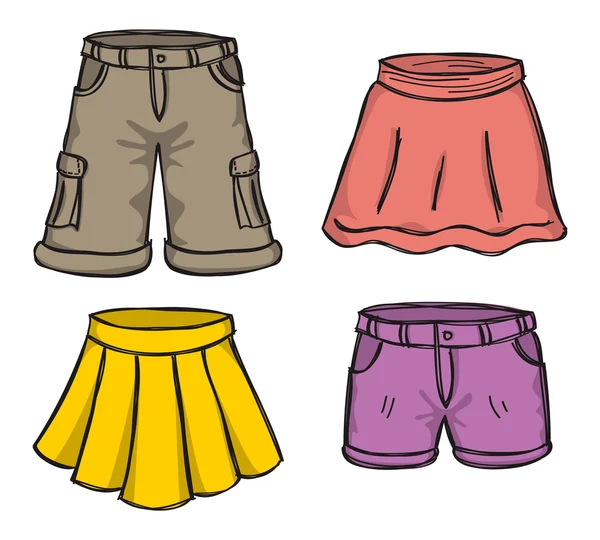 Calça e saia doodle —  Vetores de Stock