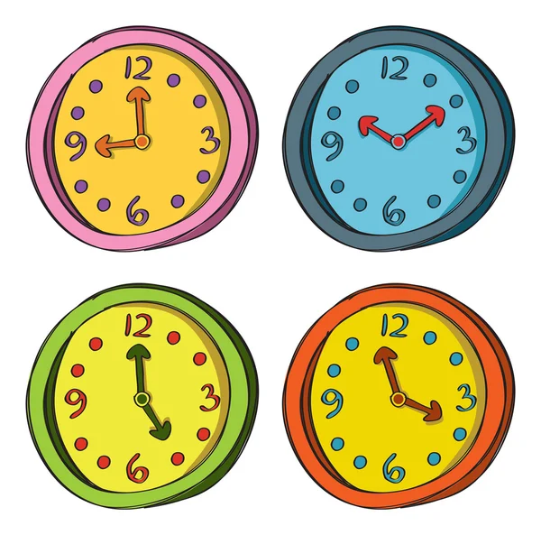 Horloge dans le style doodle — Image vectorielle