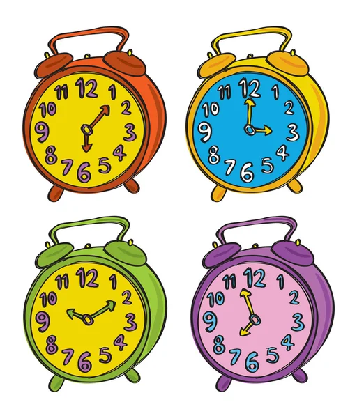 Reloj en estilo doodle — Vector de stock