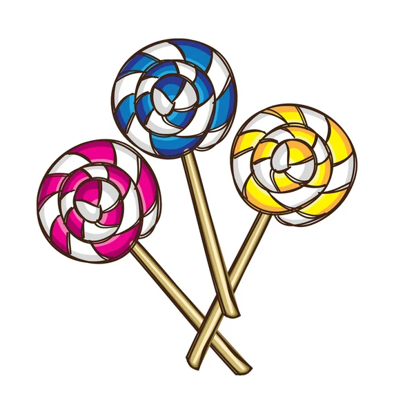Set of lollipop in various color — Stock Vector