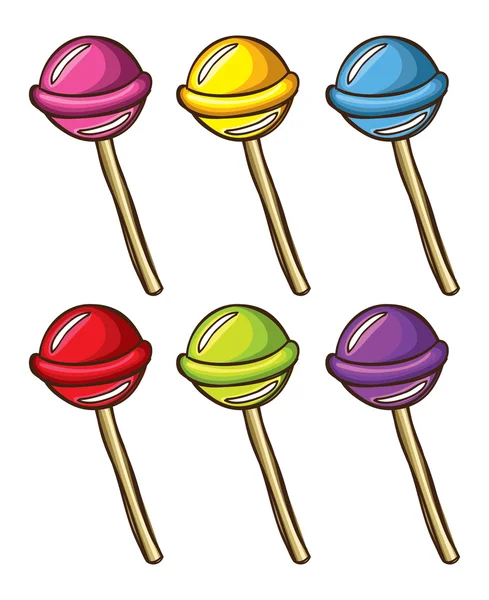 Set lolly in verschillende kleur — Stockvector