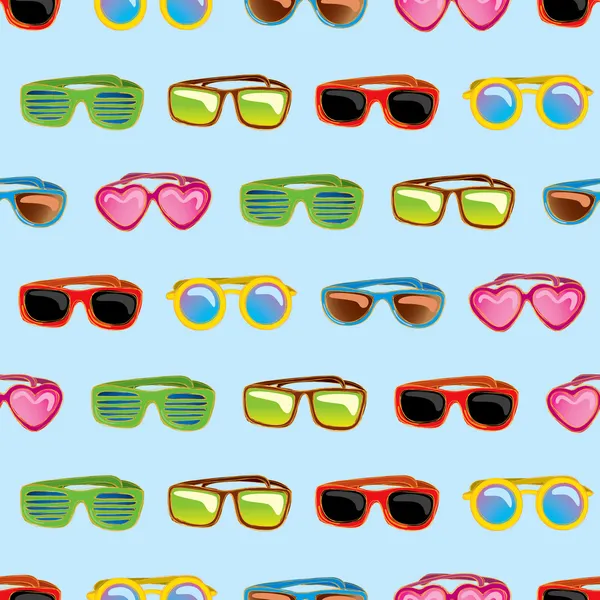 Gafas de sol retro patrón sin costuras — Vector de stock