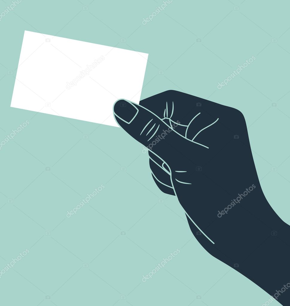 Hand showing blank ID card