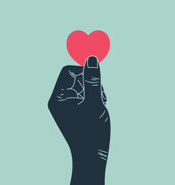 Mano dando amor símbolo — Vector de stock