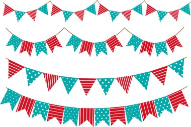 Bunting and garland decoration clipart