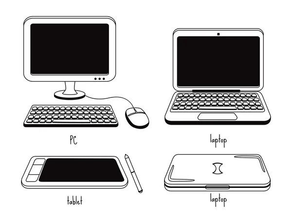 Satz von Computersymbolen — Stockvektor