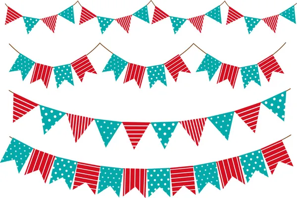 Bunting y decoración de guirnaldas — Vector de stock