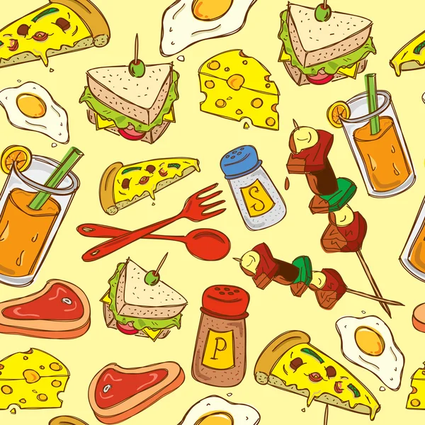 Food seamless pattern suitable for wrapping paper — Stock Vector