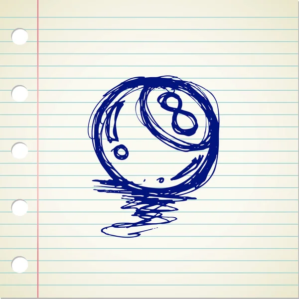 Eight ball doodle — Stock Vector
