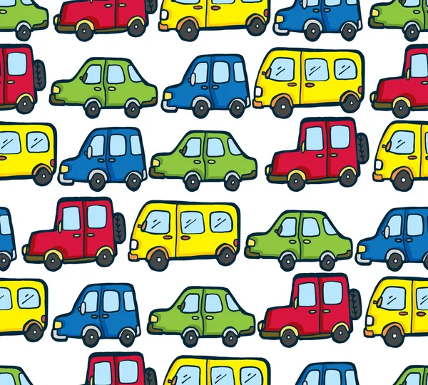 Cartoon car seamless pattern — Stock Vector