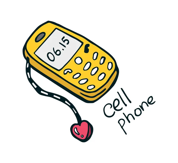 Сотовый телефон каракули — стоковый вектор