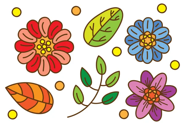 Conjunto de flores — Vector de stock