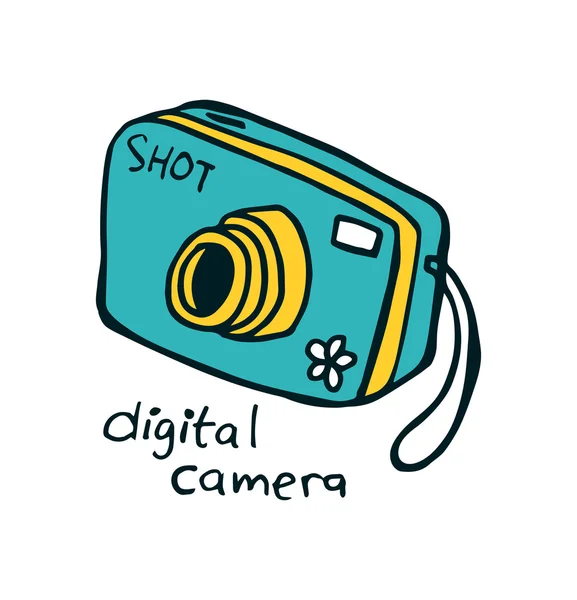 Digital camera doodle — Stock Vector