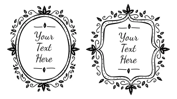 Verzameling van cute frame in doodle stijl — Stockvector