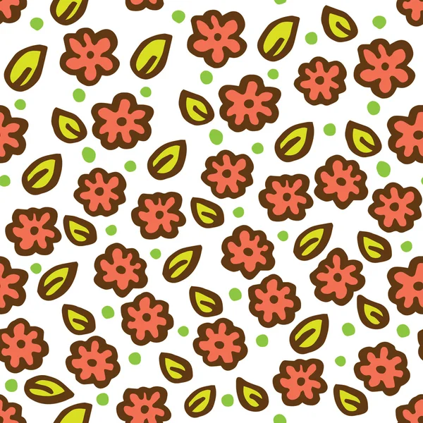Roztomilý květinový vzor ve stylu doodle — ストックベクタ