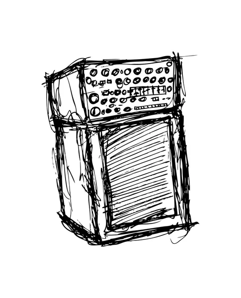 Amplificador Grunge isolado em fundo branco — Vetor de Stock