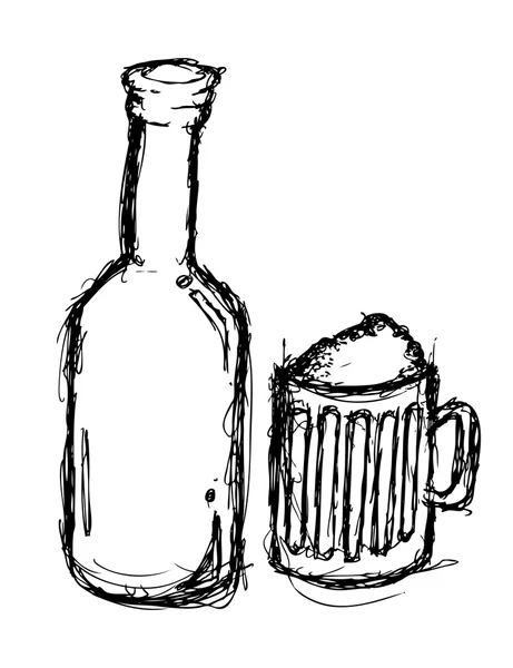 Пиво ізольоване на білому фоні — стоковий вектор
