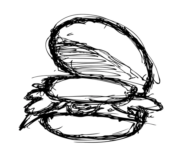 Sketchy hamburger — Stock Vector