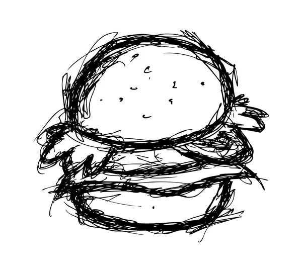 Sketchy hamburger — Stock Vector