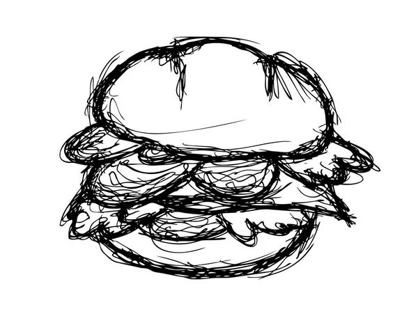 Скетчи-гамбургер — стоковый вектор
