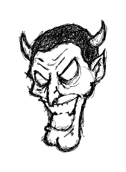 Sketchy testa di vampiro in stile doodle — Vettoriale Stock