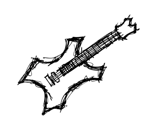 Grunge kytara — Stockový vektor