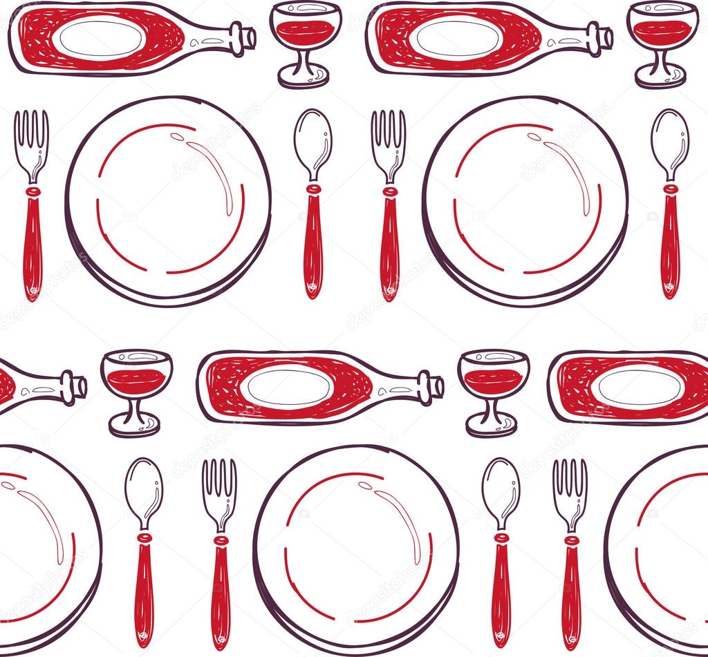 Dinner seamless pattern