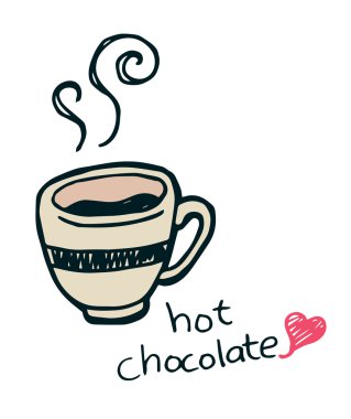 Hot chocolate doodle clipart