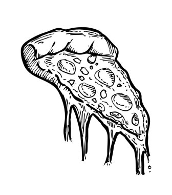 elle çizilmiş pizza dilimi