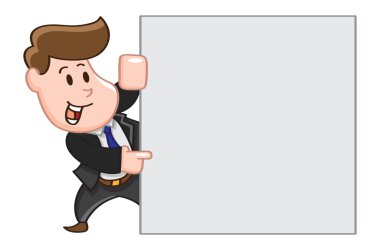 çizgi film ofis çalışanı ile Pano