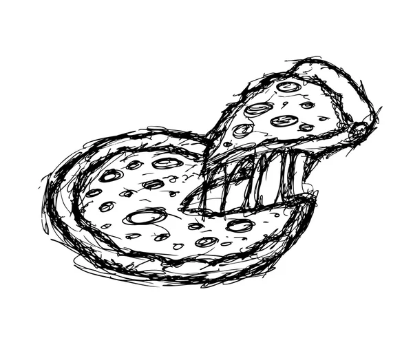 Sketchy pizza slice - Stok Vektor