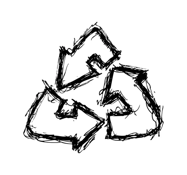 Signo de reciclaje Grunge — Vector de stock