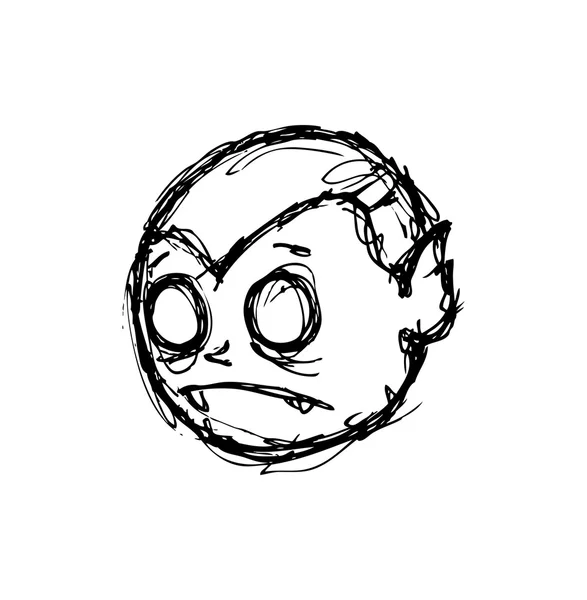 Sketchy cabeça de vampiro em estilo doodle — Vetor de Stock