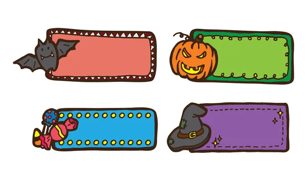Halloween étiquette mignonne dans le style doodle — Image vectorielle