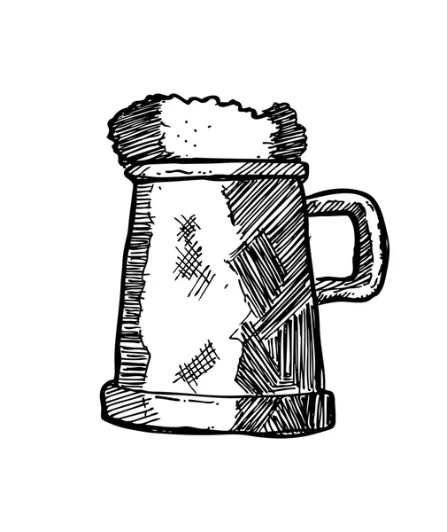 Cerveza extraída a mano — Vector de stock