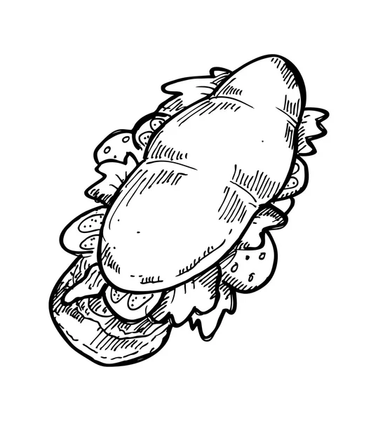 手描きのハンバーガー — ストックベクタ