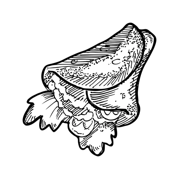 手工绘制的墨西哥玉米煎饼 — 图库矢量图片