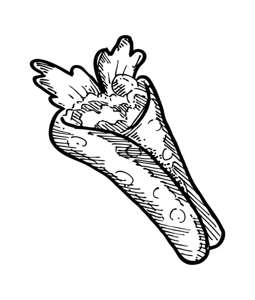 Hand dras burritos — Stock vektor