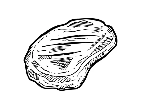 Сырое мясо в стиле каракулей — стоковый вектор