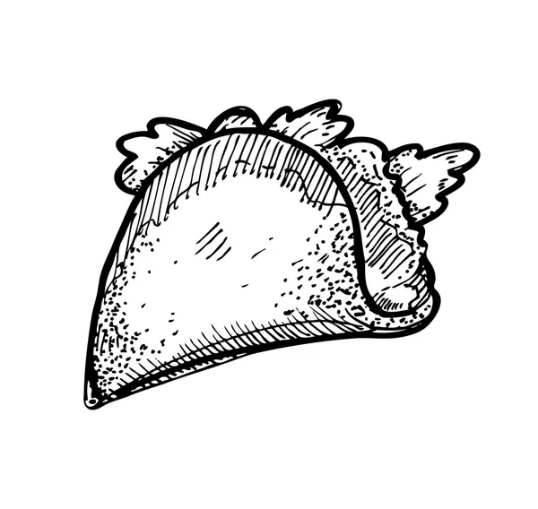 Taco gambar tangan - Stok Vektor