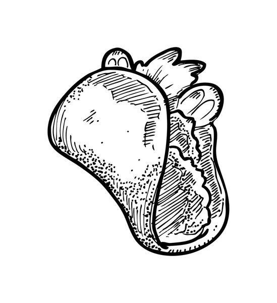 Taco disegnato a mano — Vettoriale Stock