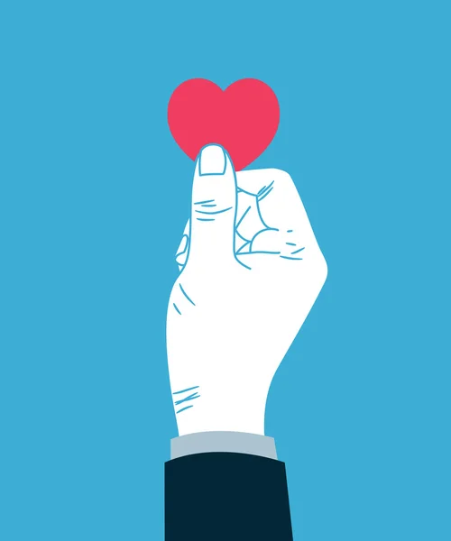 Kéz, amely a szív szimbólum — Stock Vector
