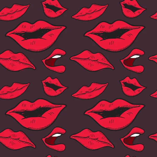 Lèvres fond sans couture — Image vectorielle