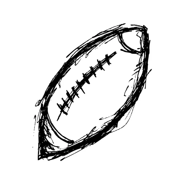 Bola de rugby no estilo doodle — Vetor de Stock